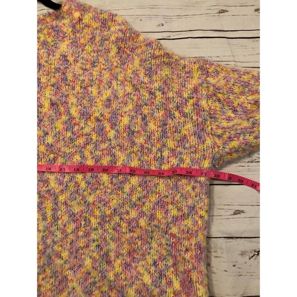 Peach Love Large Multicolor Fuzzy Oversized Sweater pink Purple Yellow Girl - Picture 3 of 9